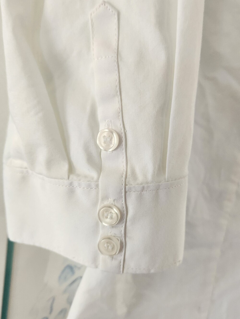 Chico's Blouse Dress Shirt Top White Button Down 3/4 Sleeve Summer Crisp Cotton - Picture 5 of 7